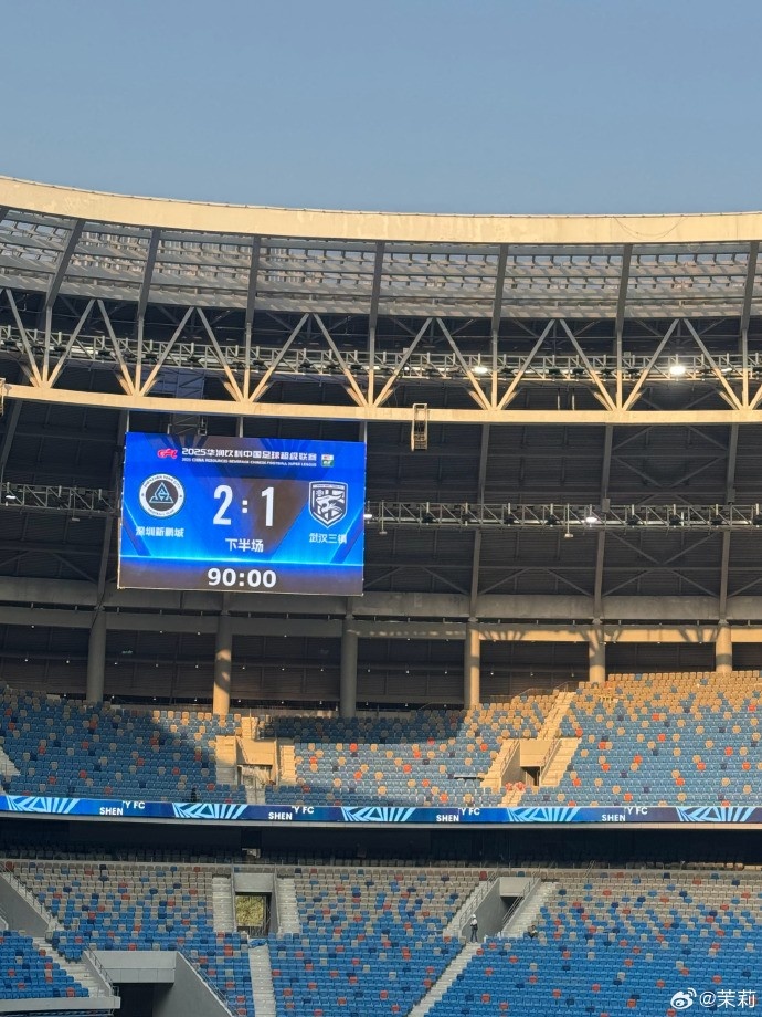 熱身賽：深圳新鵬城在常規(guī)時間2-1勝武漢三鎮(zhèn)，在加時賽2-2戰(zhàn)平