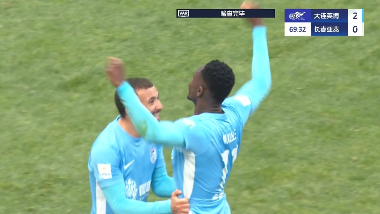 馬萊萊大連處子球！呂焯毅助攻馬萊萊破門(mén)，大連英博2-0亞泰