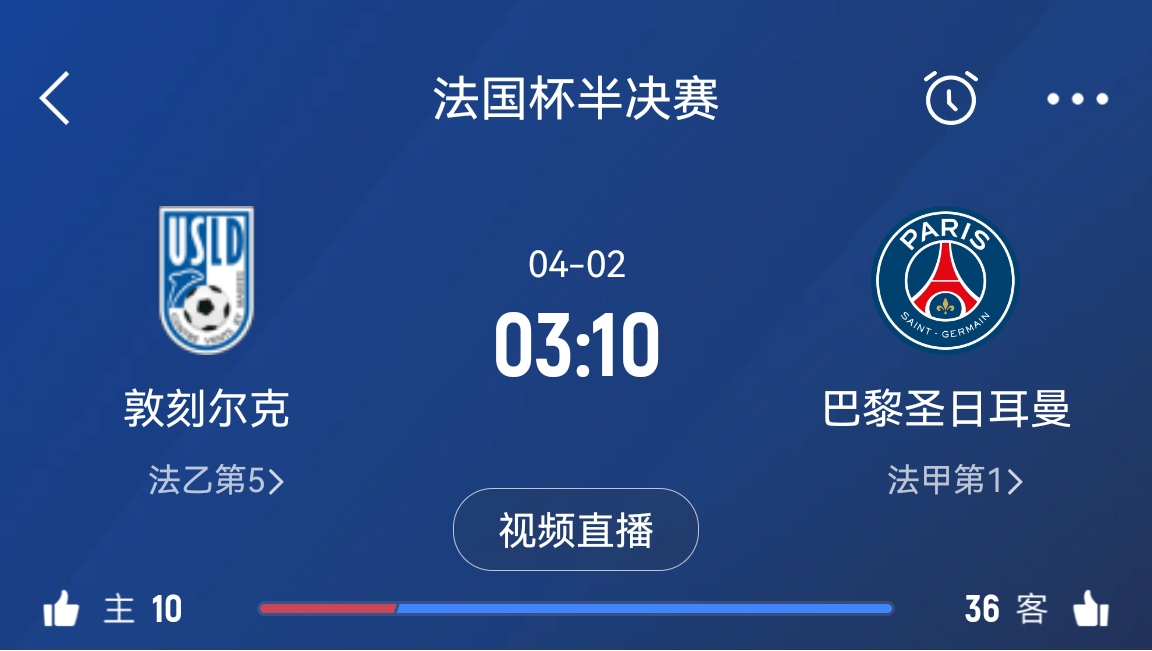 繼續(xù)大撤退？法國杯半決賽敦刻爾克挑戰(zhàn)巴黎，此前連續(xù)逆轉(zhuǎn)法甲隊(duì)